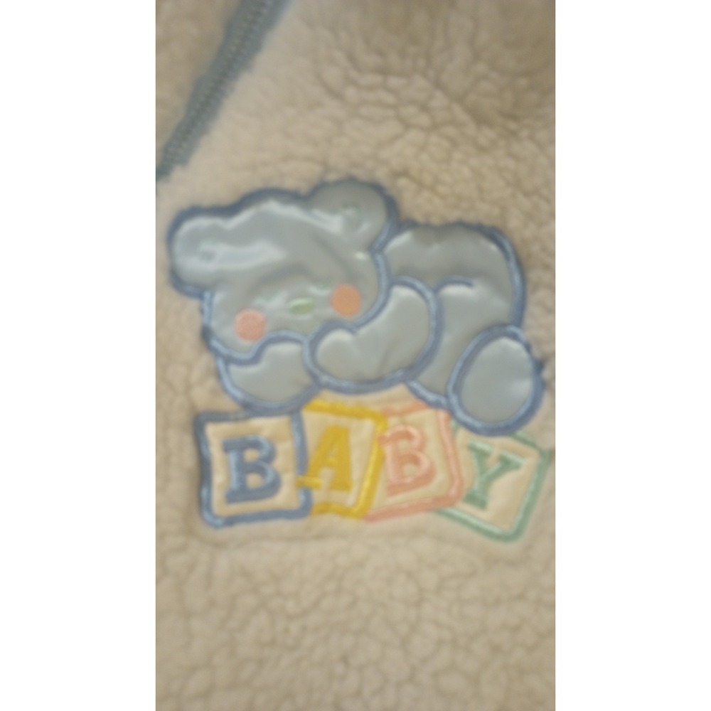 Vintage‎ 90s Baby Boy Blue Teddy Bear Embroidered Snowsuit Outerwear 6-9 Mos EUC